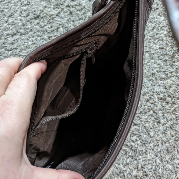 Brighton black brown woven leather shoulder bag - Picture 8 of 12